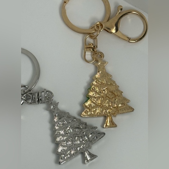 BAG CHARM Gold Tone Holiday Christmas Tree keychain Bag charm - Picture 4 of 4